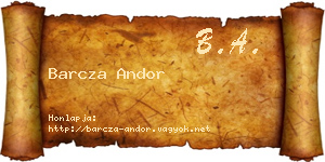 Barcza Andor névjegykártya